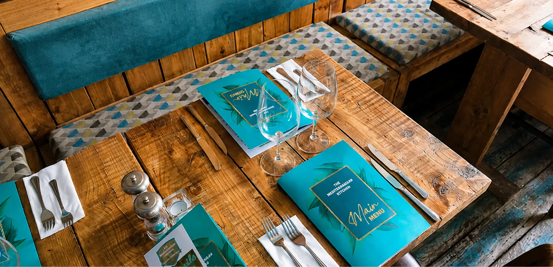 Rustic dining table setting